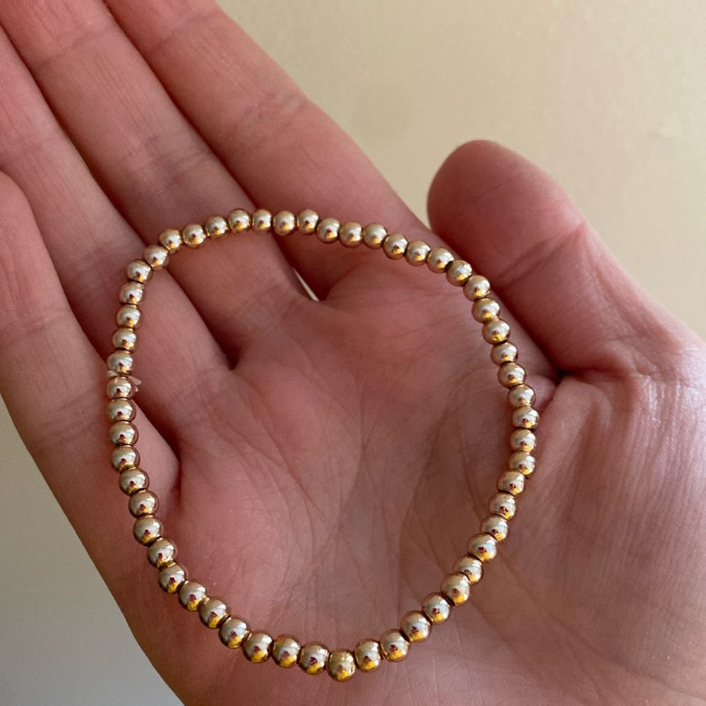 Rose Gold Colored Beaded Bracelet